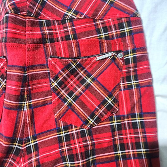 Nygard Luxe Slims Pant Jegging Womens size Large 14-16 Red Tartan Plaid - Picture 8 of 8